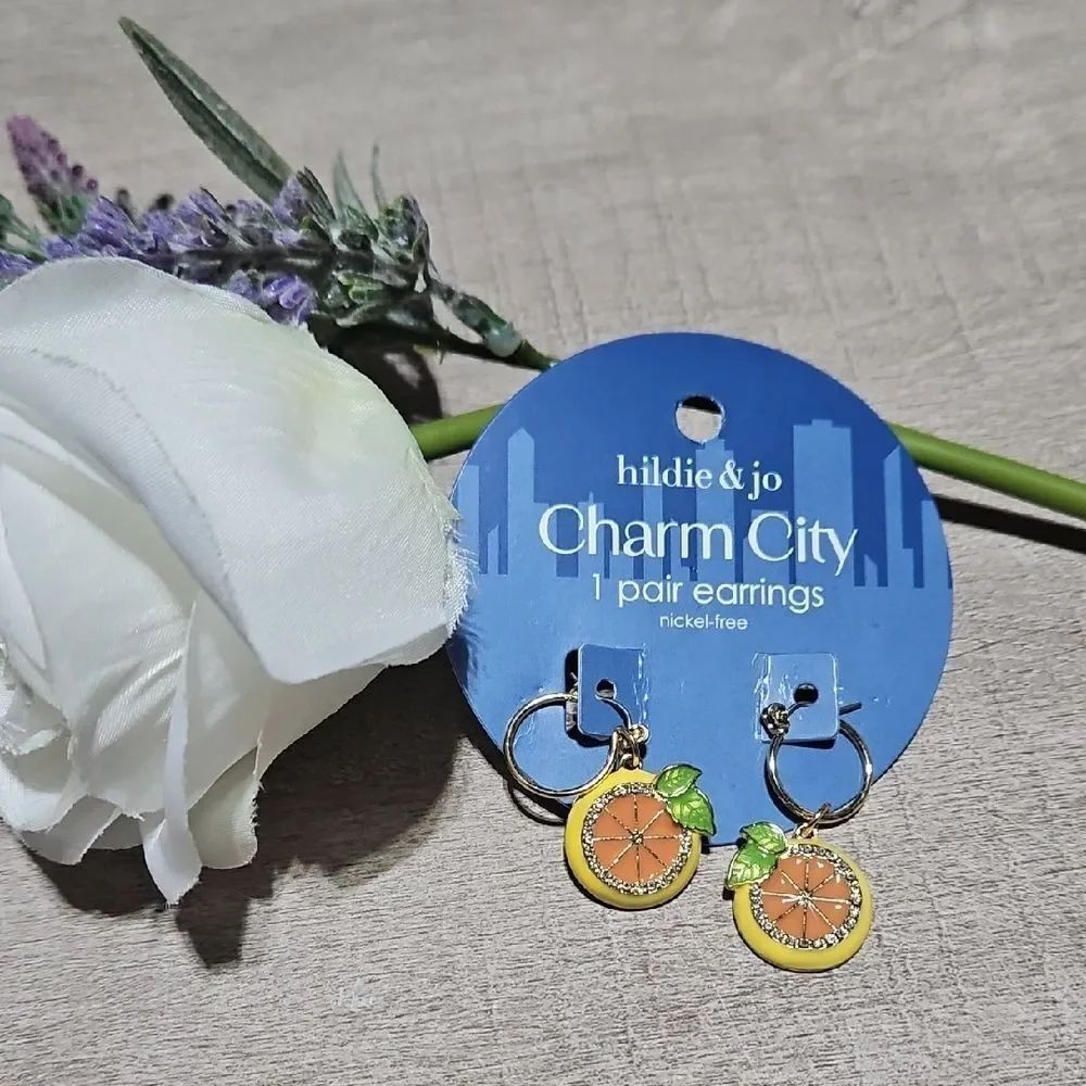 Hildie & Jo 🎁 Nickel-Free Orange Citrus Earrings
